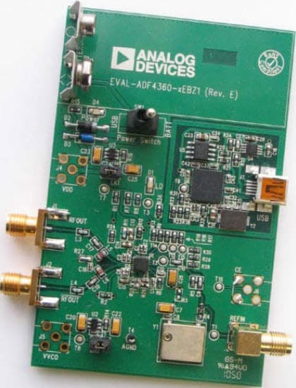 EV-ADF4360-9EB1Z, Evaluation Board for ADF4360-9 Integrated PLL and VCO Frequency Synthesizer