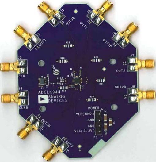 ADCLK944/PCBZ, Evaluation Board for ADCLK954 Clock Fanout Buffer