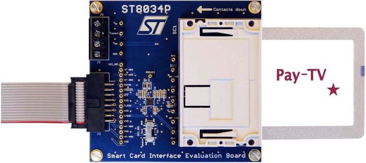 STEVAL-IPT005V1, Smart Card Interface Evaluation Board based on the ST8034P