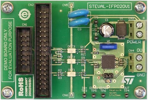 STEVAL-IFP020V1, PLC Digital Output Solution Evaluation Board based on L6370Q 2.5 A Single High-Side Smart Power Switch for Industrial Automation