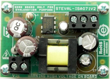 STEVAL-ISA071V2, 4W, Non-Isolated, Wide Input-Voltage Range SMPS Demonstration Board based on VIPer16