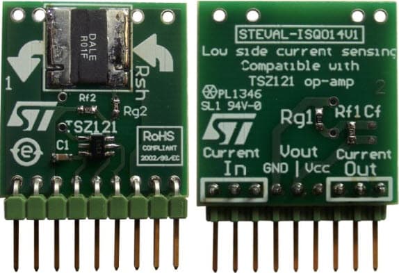 STEVAL-ISQ014V1, Low-Side Current Sensing Evaluation Board based on TSZ121 Op Amp