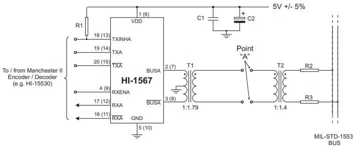 5V MIL-STD-1553 Transceiver Circuit Design Applications Note