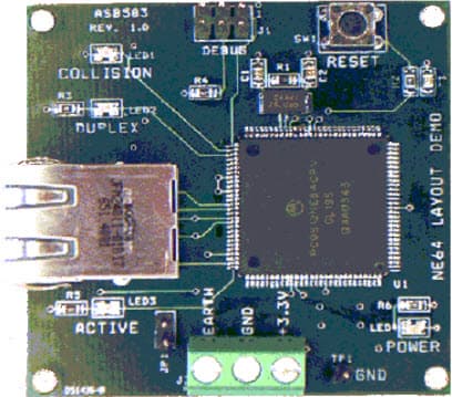 DEMO9S12NE64CPV, Ethernet Interface Demonstration Board based on MC9S12NE64CPV 112LQFP MCU