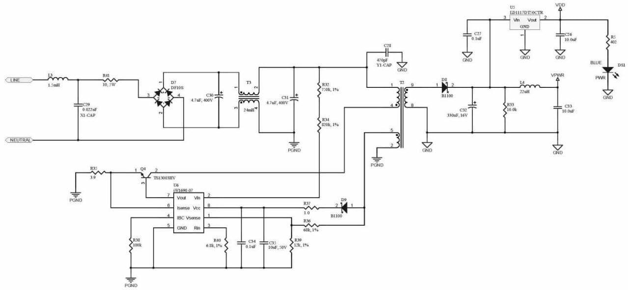 High Voltage PLC Board Power Supply Circuit