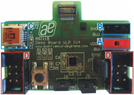 AS1119-WL_DK_ST, Demo Board for AS1119 144-LED, I2C Interfaced, Cross-Plexing Driver with a 320mA Charge-Pump