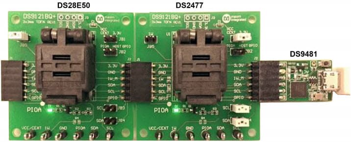 DS28E50EVKIT#, Evaluation System for the DS28E50 and DS2477 DeepCover Secure SHA-3 Authenticator with ChipDNA PUF Protection