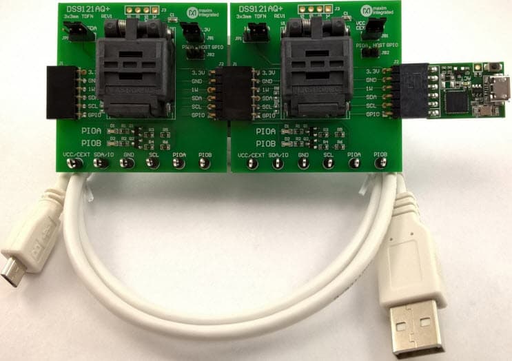 DS28E38EVKIT#, Evaluation System for the DS28E38 and DS2476 DeepCover Secure ECDSA Authenticator with ChipDNA PUF Protection