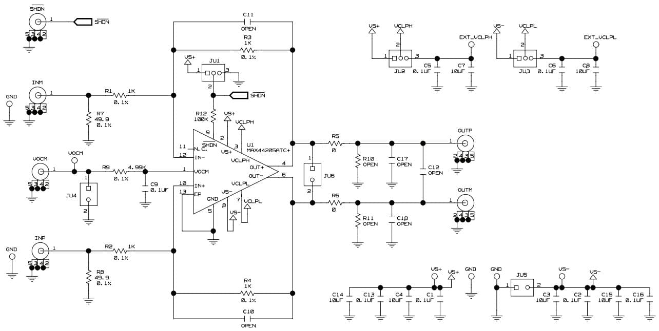 MAX44205EVKIT#, Evaluation Kit for the MAX44205 180MHz, Low-Noise Fully Differential SAR ADC Driver