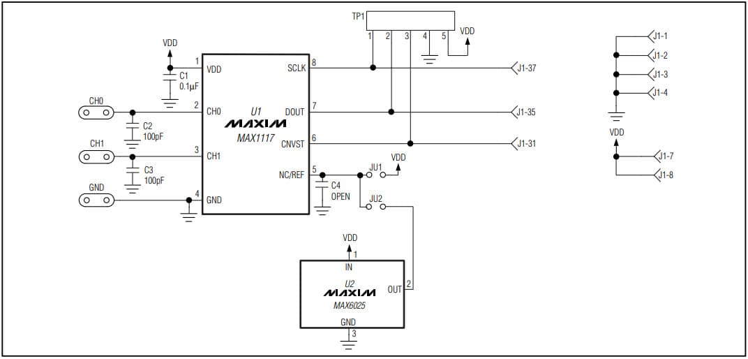 MAX1117EVKIT, Evaluation System for the MAX1117 Single-Supply, Low-Power, 2-Channel, Serial 8-Bit ADC