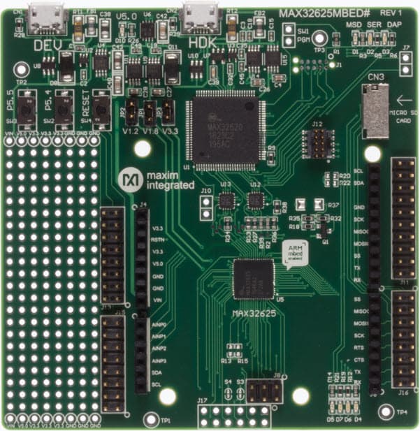 MAX32625MBED# ARM mbed Enabled Development Platform for MAX32625 Ultra-Low-Power ARM Cortex-M4 with FPU-Based Microcontroller (MCU)