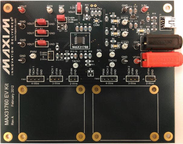 MAX31760EVKIT#, Evaluation Kit for the MAX31760 Precision Fan-Speed Controller with Nonvolatile Lookup Table