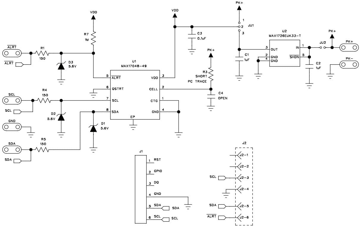 MAX17048EVKIT#, Evaluation Kit for the MAX17048 1-Cell Fuel Gauge with ModelGauge