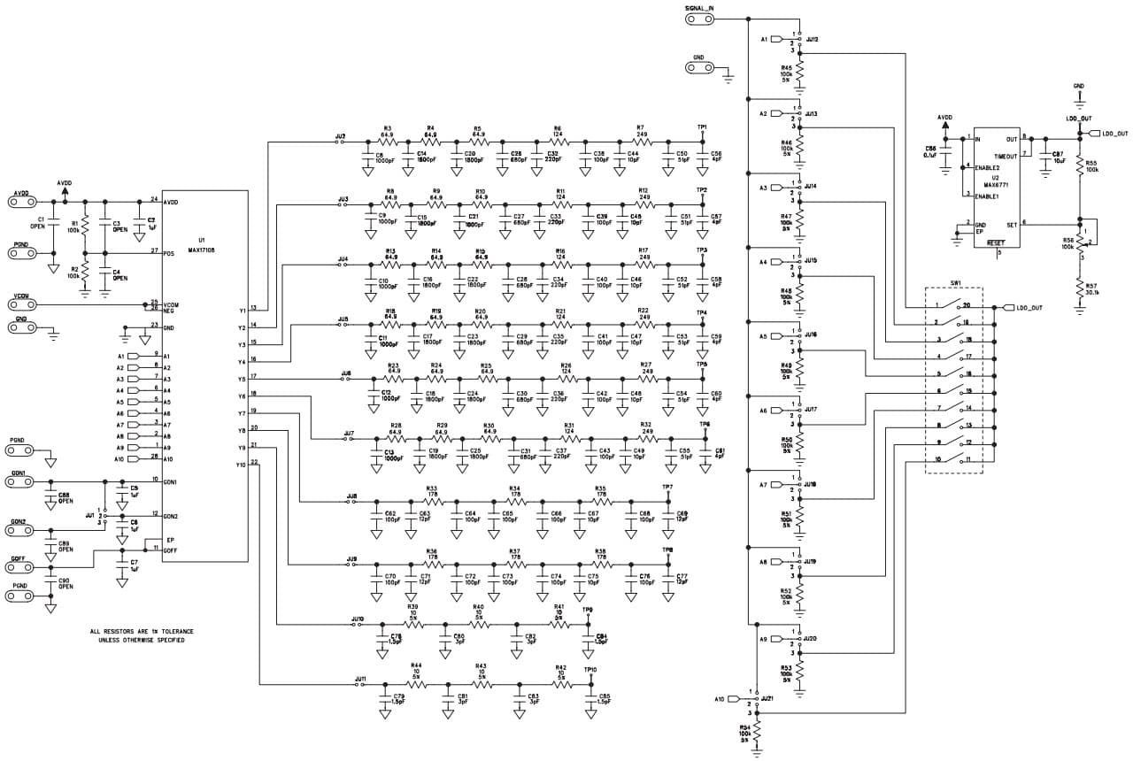 MAX17108EVKIT+, Evaluation Kit for MAX17108 10-Channel High-Voltage Scan Driver and VCOM Amplifier for TFT LCD Panels