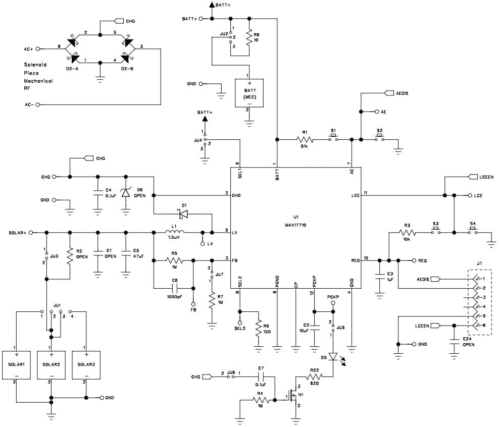 MAX17710EVKIT#, Evaluation Kit for the MAX17710 Energy-Harvesting Charger and Protector