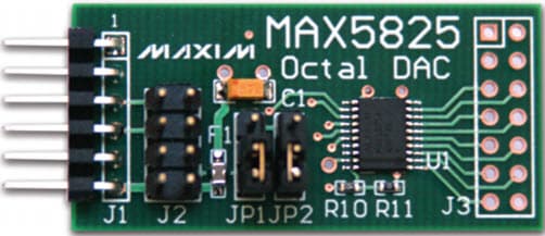 MAX5825PMB1#, Peripheral Module for MAX5825 Ultra-Small, Octal Channel, 12-Bit Buffered Output DAC with Internal Reference and I2C Interface