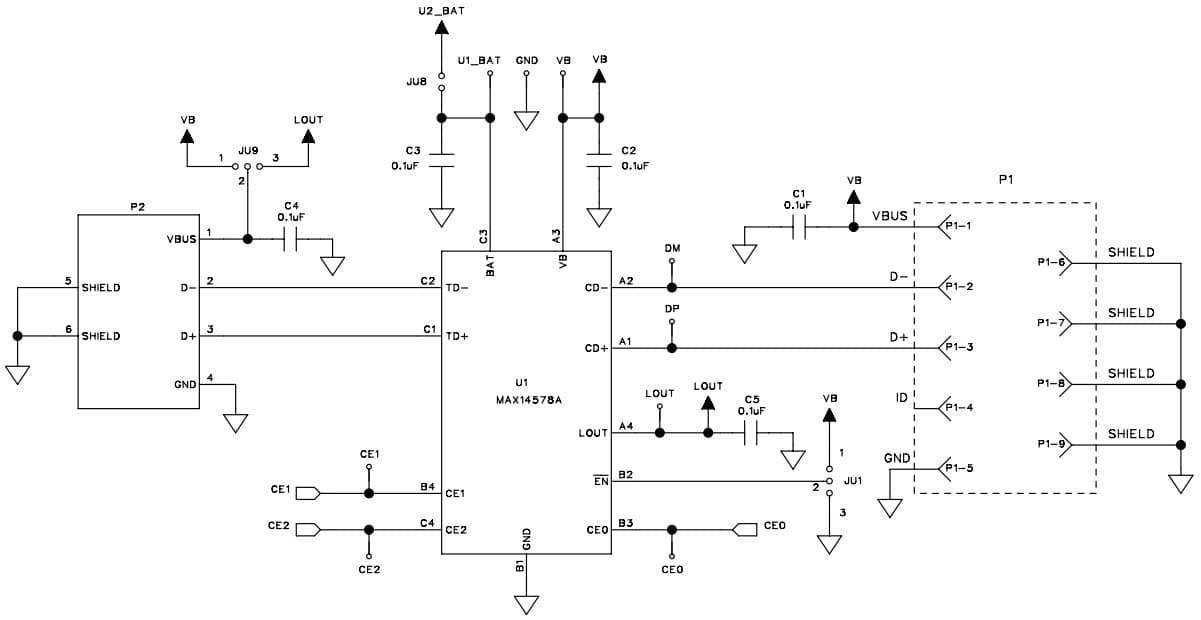 MAX14578AEVKIT#, Evaluation Kit for the MAX14578AE USB Battery Charger Detector