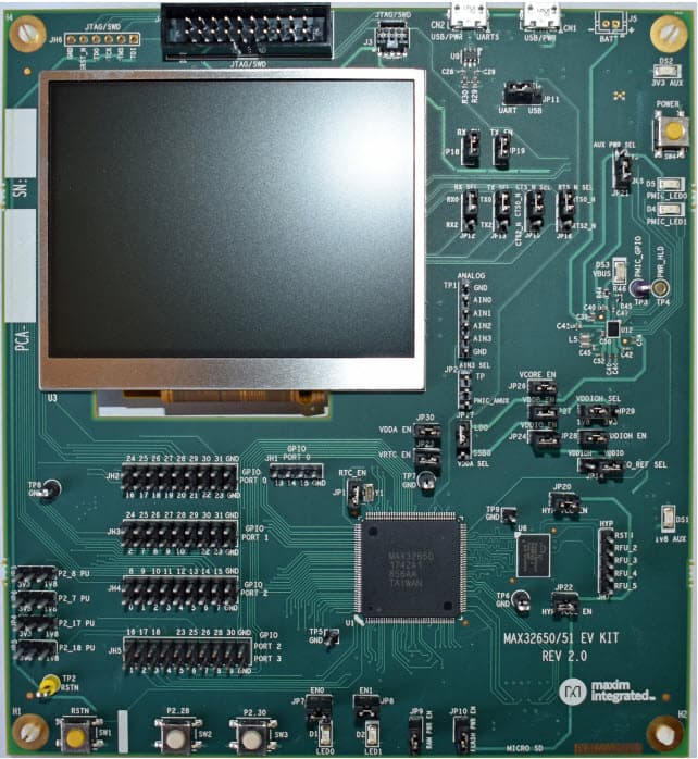 MAX32650-EVKIT#, Evaluation Kit for MAX32652 Ultra-Low-Power Arm Cortex-M4 with FPU-Based Microcontroller (MCU)