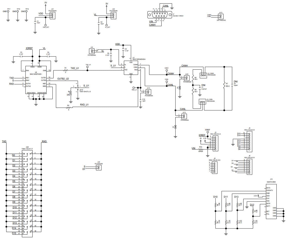 MAX13053AESHLD#, Evaluation Kit for MAX13053A +5V, 2Mbps CAN Transceiver with ±65V Fault Protection, ±25V CMR and ±25kV ESD