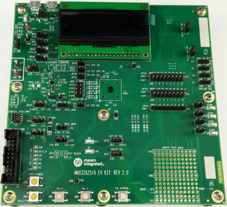 MAX32625-EVKIT#, Evaluation Kit for MAX32625 Ultra-Low-Power Arm Cortex-M4 with FPU-Based Microcontroller (MCU)