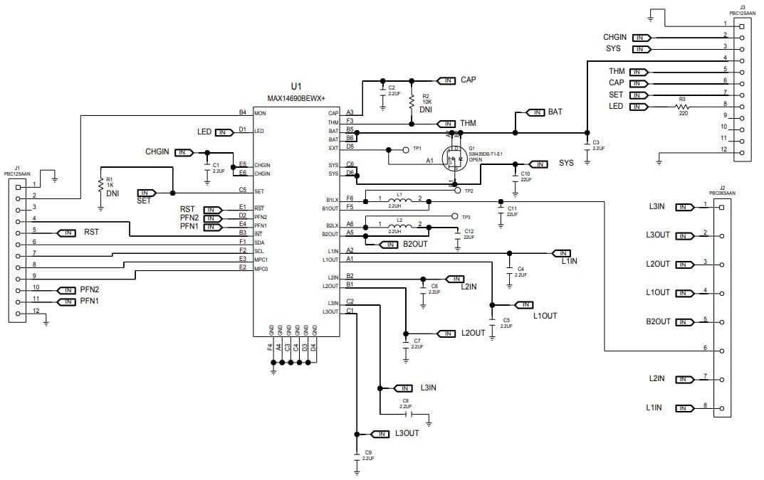 MAX14690EVKIT#, Evaluation Kit for MAX14690 PMIC with Ultra-Low IQ Voltage Regulator and Battery Charger for Small Lithium-Ion Systems