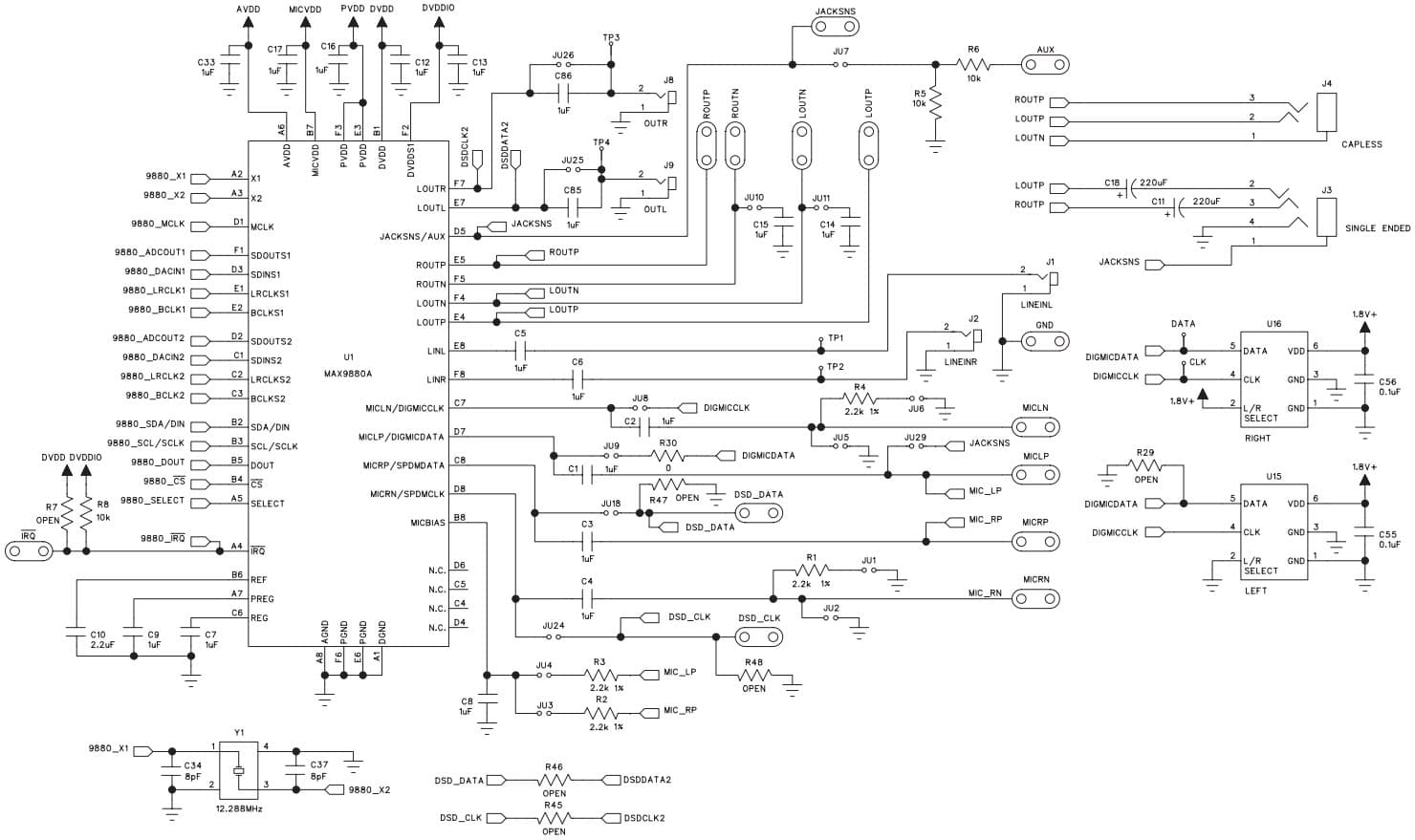 MAX9880AEVKIT#, Evaluation Kit for the MAX9880A Low-Power, High-Performance, Dual I2S, Stereo Audio Codec