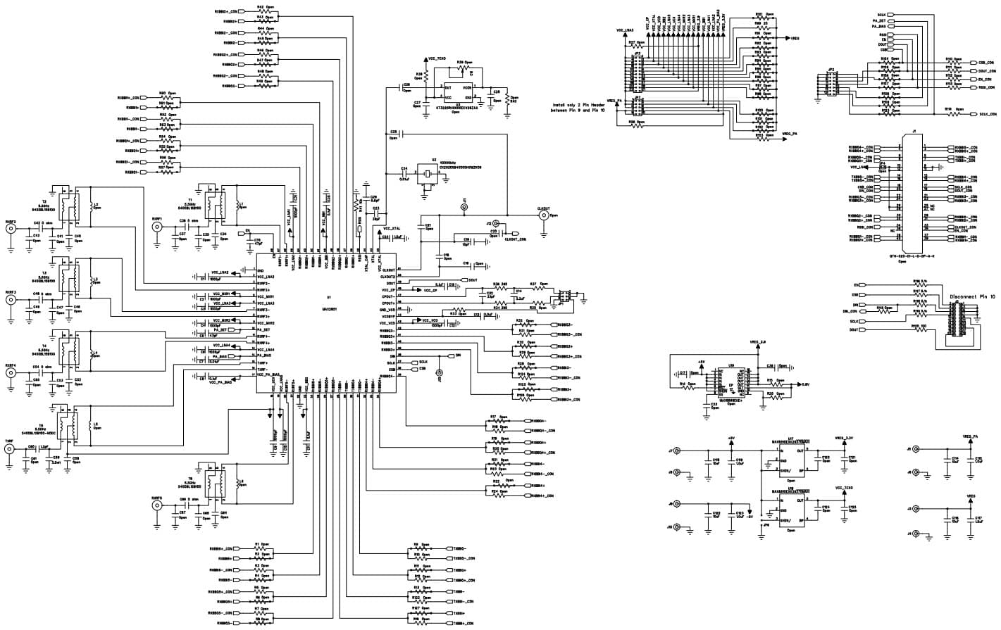 MAX2851EVKIT+, Evaluation Kit for the MAX2851 5GHz, 5-Channel MIMO Receiver