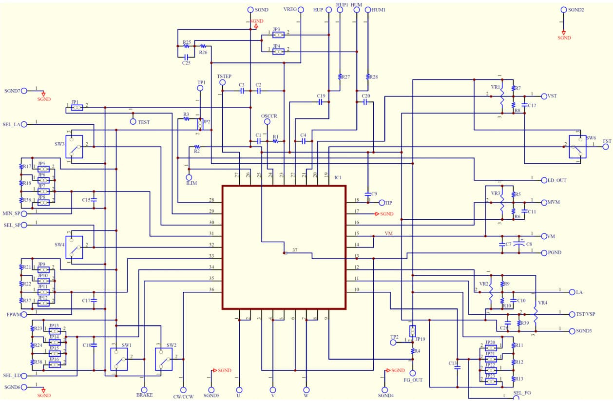 Evaluation Board for TC78B015AFTG 3-Phase Brushless DC Motor Driver