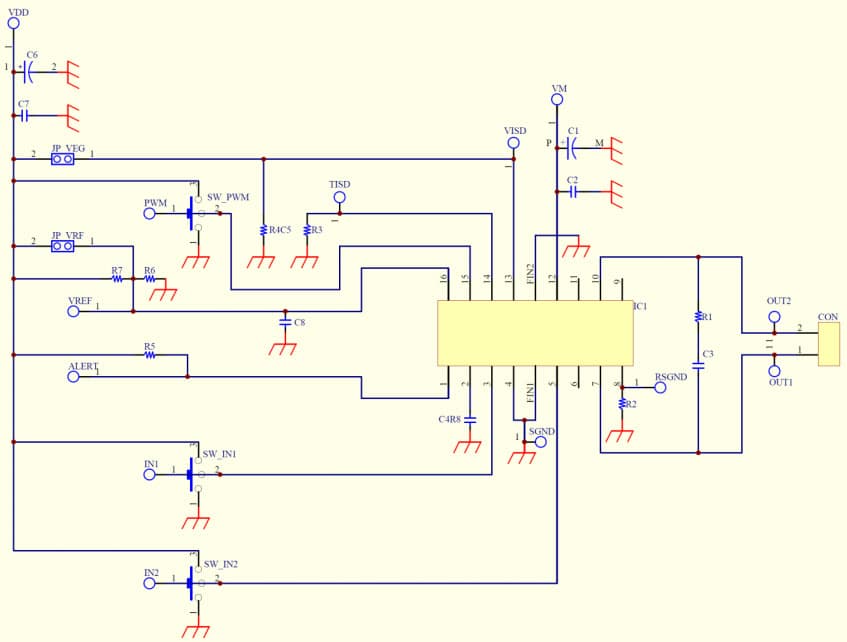 Evaluation Board for TB6642FG Middle Current Drive Brushed DC Motor Driver