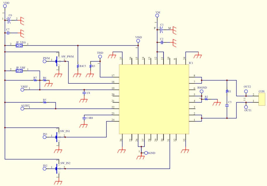 Evaluation Board for TB6642FTG Middle Current Drive Brushed DC Motor Driver