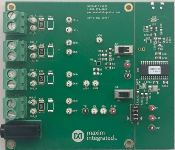 MAX34417EVKIT#, Evaluation Kit for the MAX34417 SMBus Four-Channel Very Wide Dynamic Range Power Accumulator