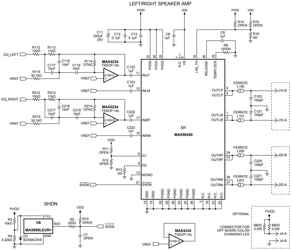 REFD4320, Reference Design for a Class D, 2.1-Channel, Audio Amplifier for an MP3 Docking Station