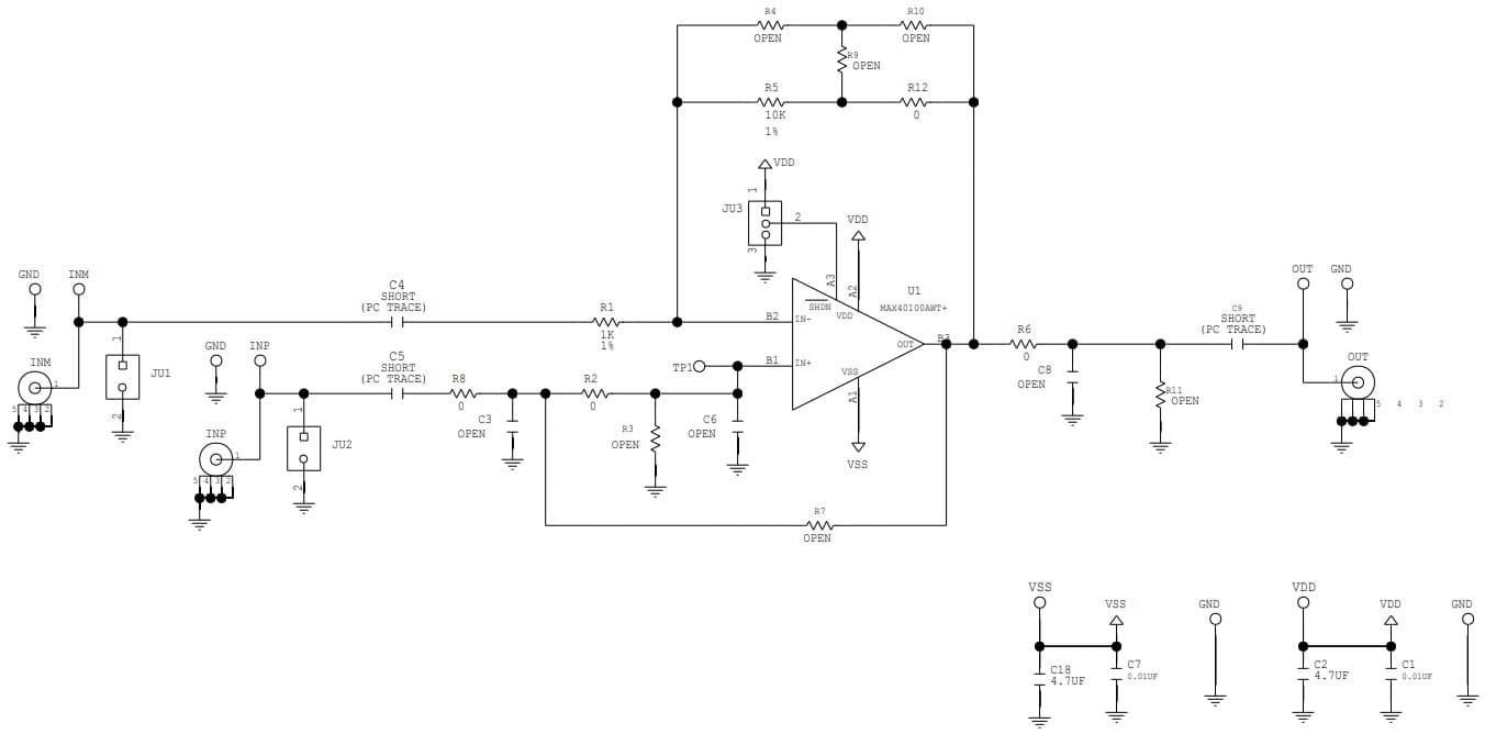 MAX40100EVKIT#, Evaluation Kit for the MAX40100 Precision, Low-Power, and Low-Noise Op Amp