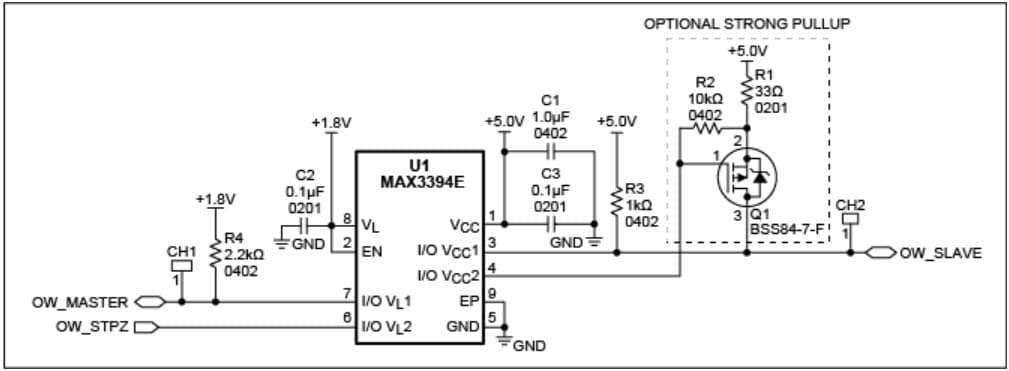 REFD4477, Reference Design of a 1-Wire Bidirectional Voltage Level Translator for 1.8V to 5V