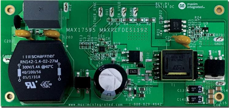 MAXREFDES1192, 15W 12V Offline Flyback Converter Reference Design Using the MAX17595