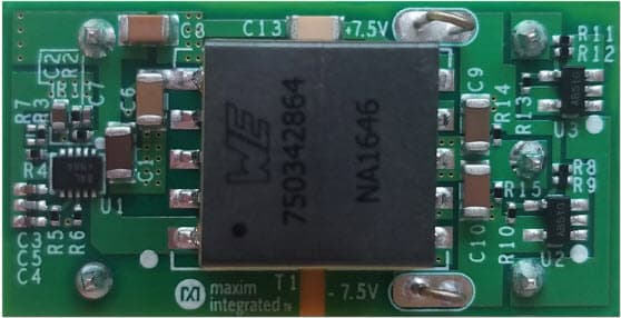 MAXREFDES1169, ±15V/75mA and ±7.5V/75mA, Iso-Buck DC-DC Converter Reference Design Using the MAX17681A