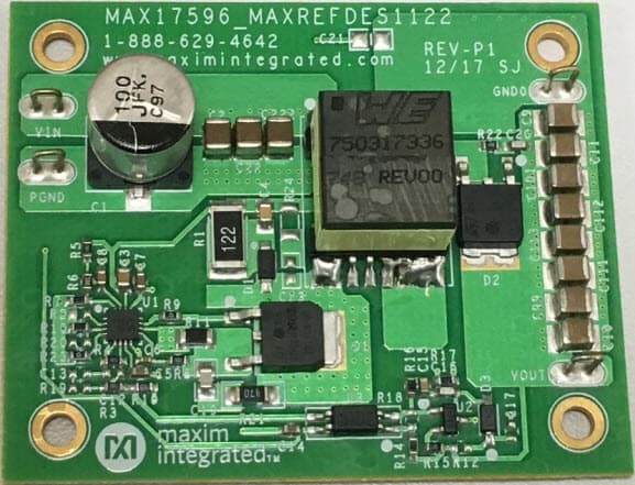 MAXREFDES1122, 24W DC-DC Flyback Converter Reference Design Using MAX17596