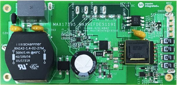 MAXREFDES1191, 15W 5V Offline Flyback Converter Reference Design Using the MAX17595