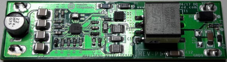 MAXREFDES1014, 48V/80mA, No-Opto Isolated Flyback DC-DC Converter Reference Design Using MAX17690