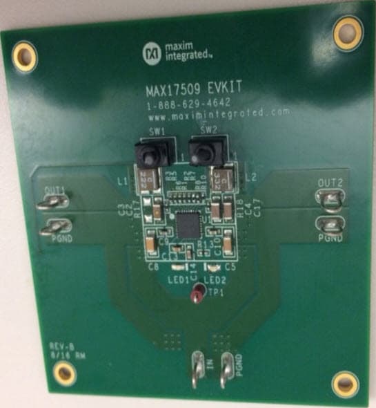 MAXREFDES1033, 3A/3.3V and 3A/5V Single-Phase, Dual-Output, Synchronous Step-Down DC-DC Converter Reference Design