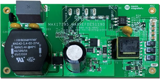 MAXREFDES1190, 15W 3.3V Offline Flyback Converter Reference Design Using the MAX17595