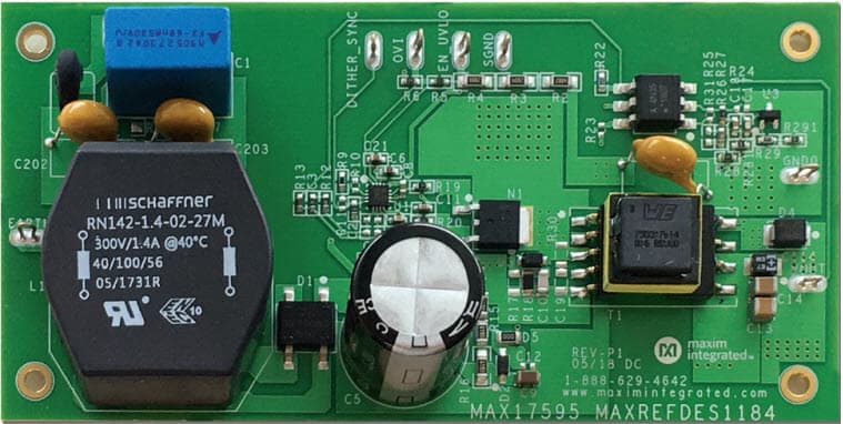 MAXREFDES1184, 3.5W 12V Offline Flyback Converter Reference Design Using MAX17595