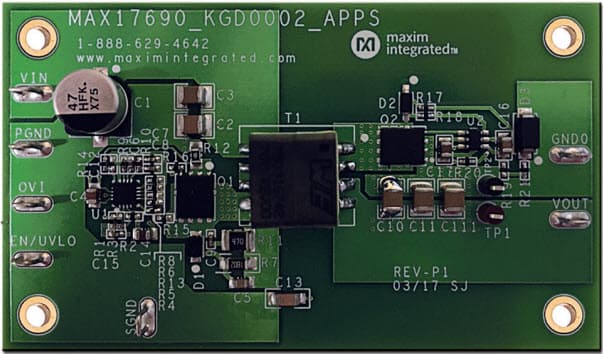 MAXREFDES1002, 6W Synchronous No-Opto Flyback DC-DC Converter Reference Design