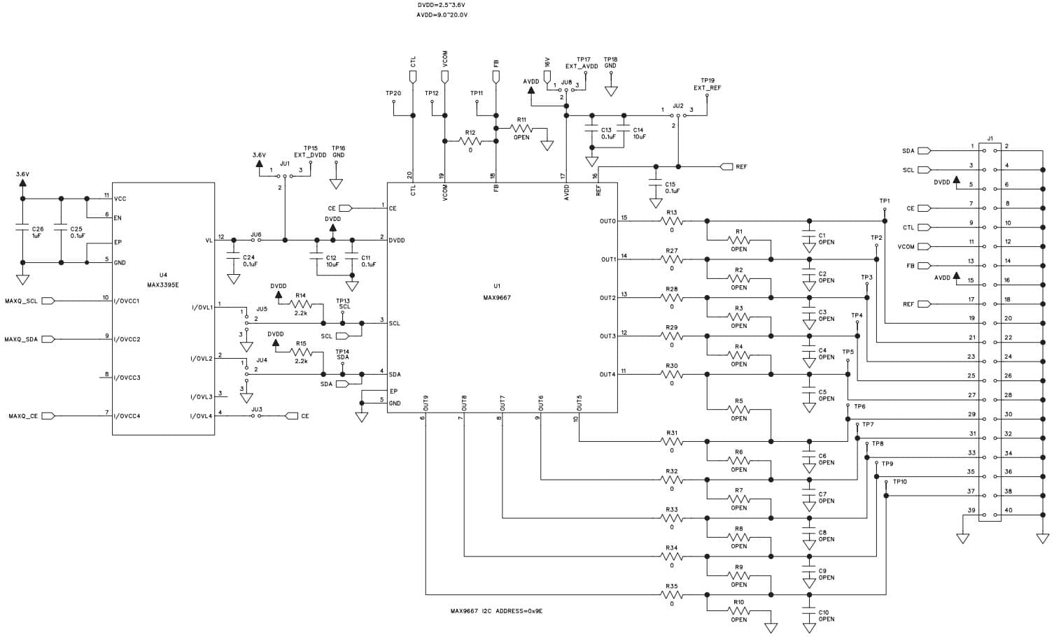 MAX9667EVKIT+, Evaluation Kit for MAX9667 10-Channel, 10-Bit, Nonvolatile Programmable Gamma and VCOM Reference Voltage