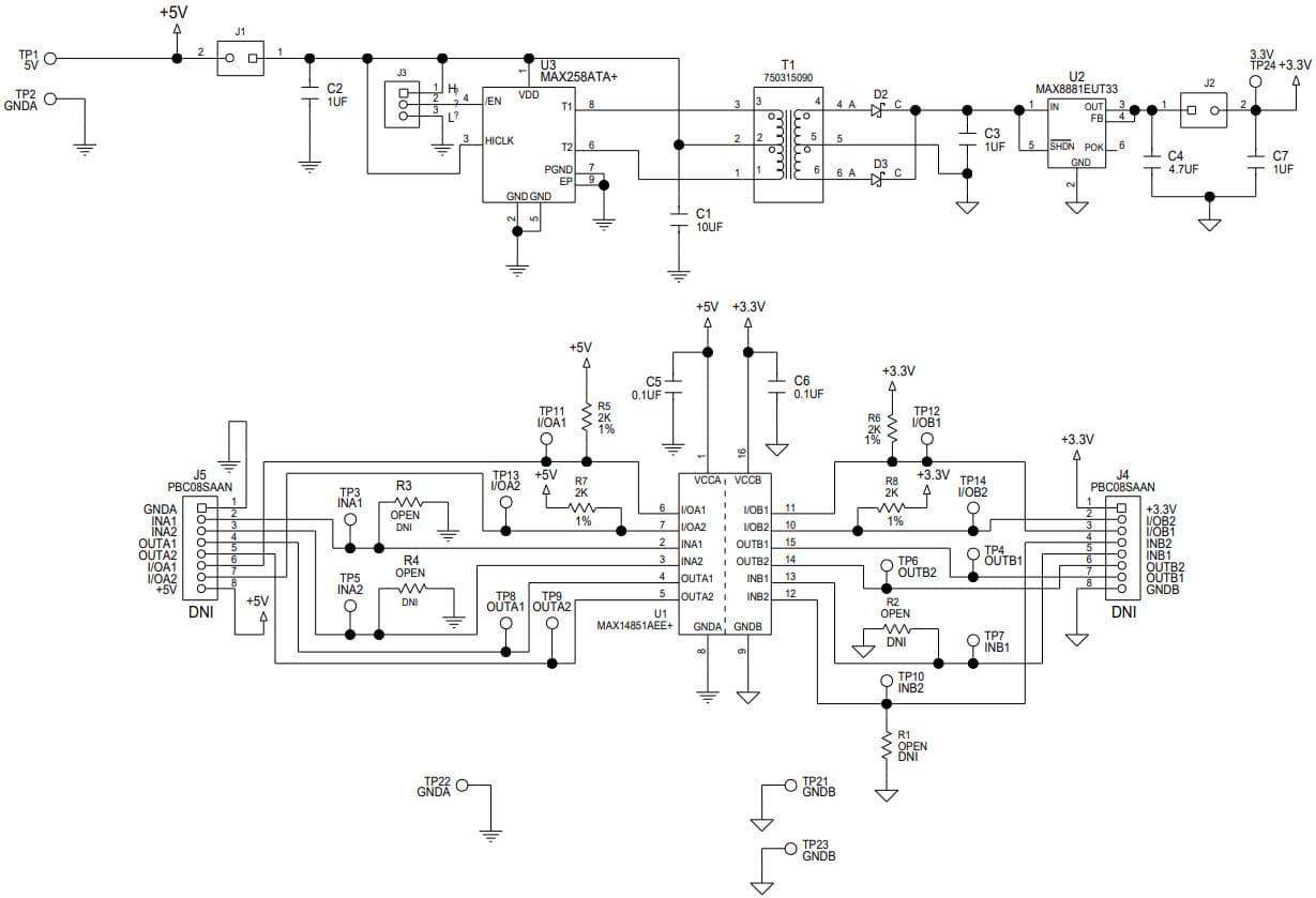 MAX14851EVKIT#, Evaluation Kit for the MAX14851 Six-Channel Digital Isolator