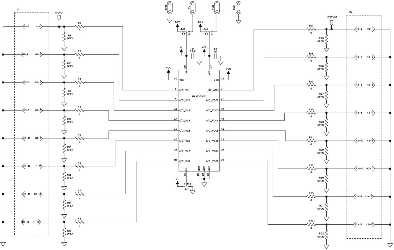 MAX13055EEVKIT+, Evaluation Kit for the MAX13056E 1.62V to 3.6V, 8-Channel, High-Speed LLT