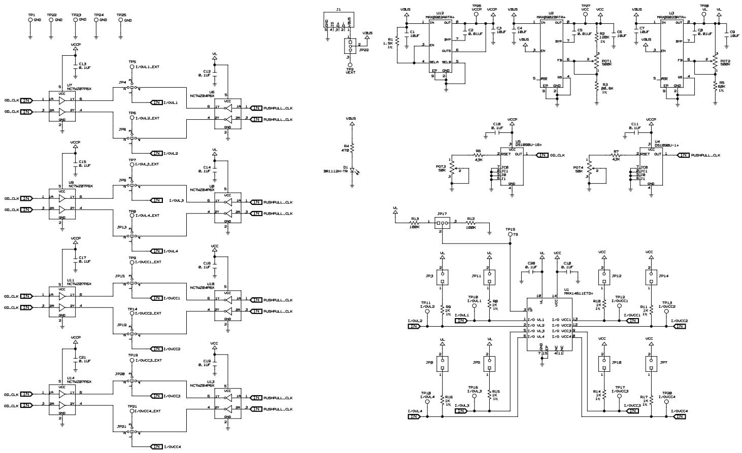 MAX14611EVKIT#, Evaluation Kit for the MAX14611 Quad Bidirectional Low-Voltage Logic-Level Translator