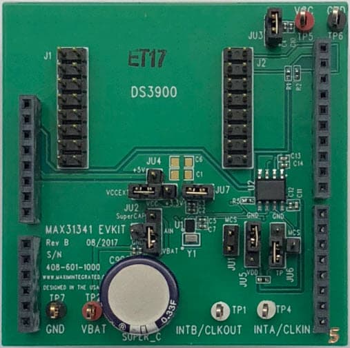 MAX31341EVKIT#, Evaluation Kit for MAX31341B Low-Current, Real-Time Clock with I2C Interface and Power Management