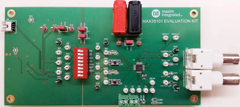 MAX35101EVKIT#, Evaluation Kit for MAX35101 Time-to-Digital Converter with Analog Front-End