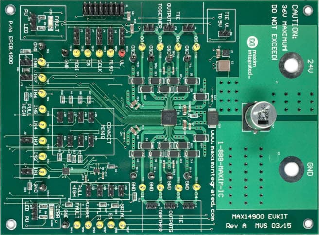 MAX14900DEVBRD#, Evaluation Kit for MAX14900E Octal, High-Speed, Industrial, High-Side Switch